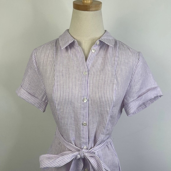 Hill House Purple A-Line Midi Dress with Cuffed Sleeves - Picture 8 of 13